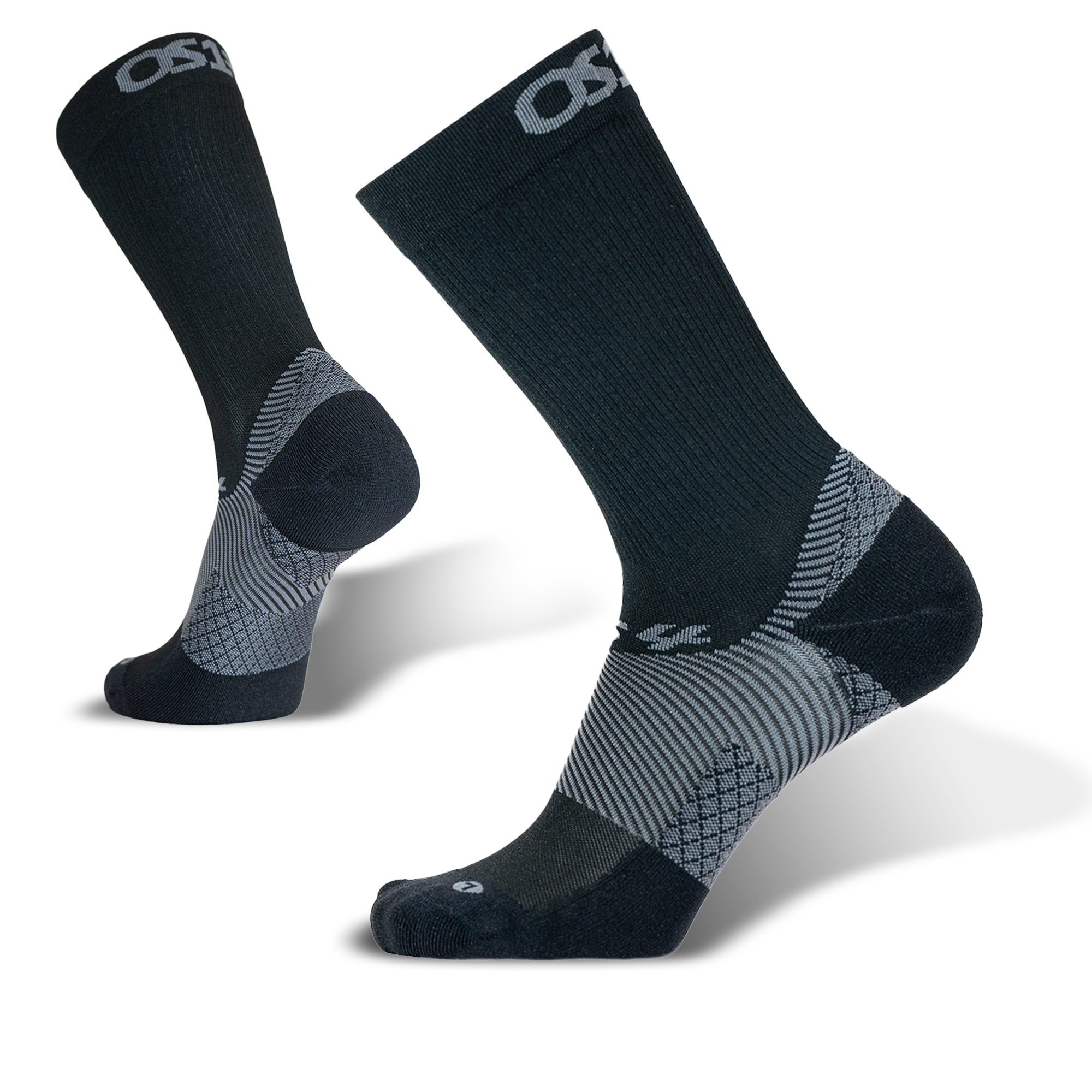 Plantar Fasciitis Socks Black Crew