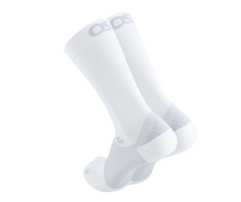 Plantar Fasciitis Socks Crew White